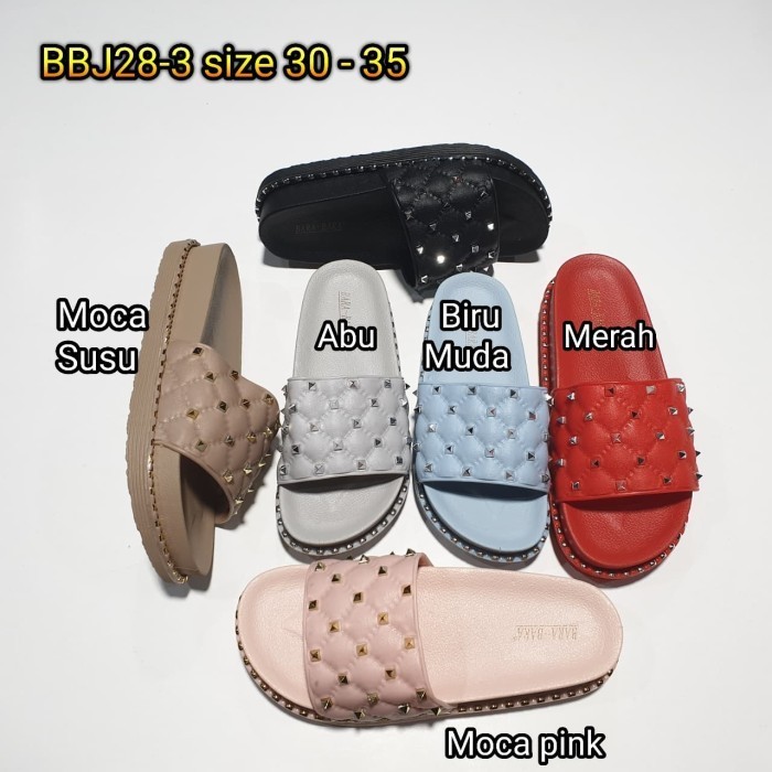 Jelly Sandal Anak Cewek Sendal Karet Slide Bara Bara Import Bbj28-3