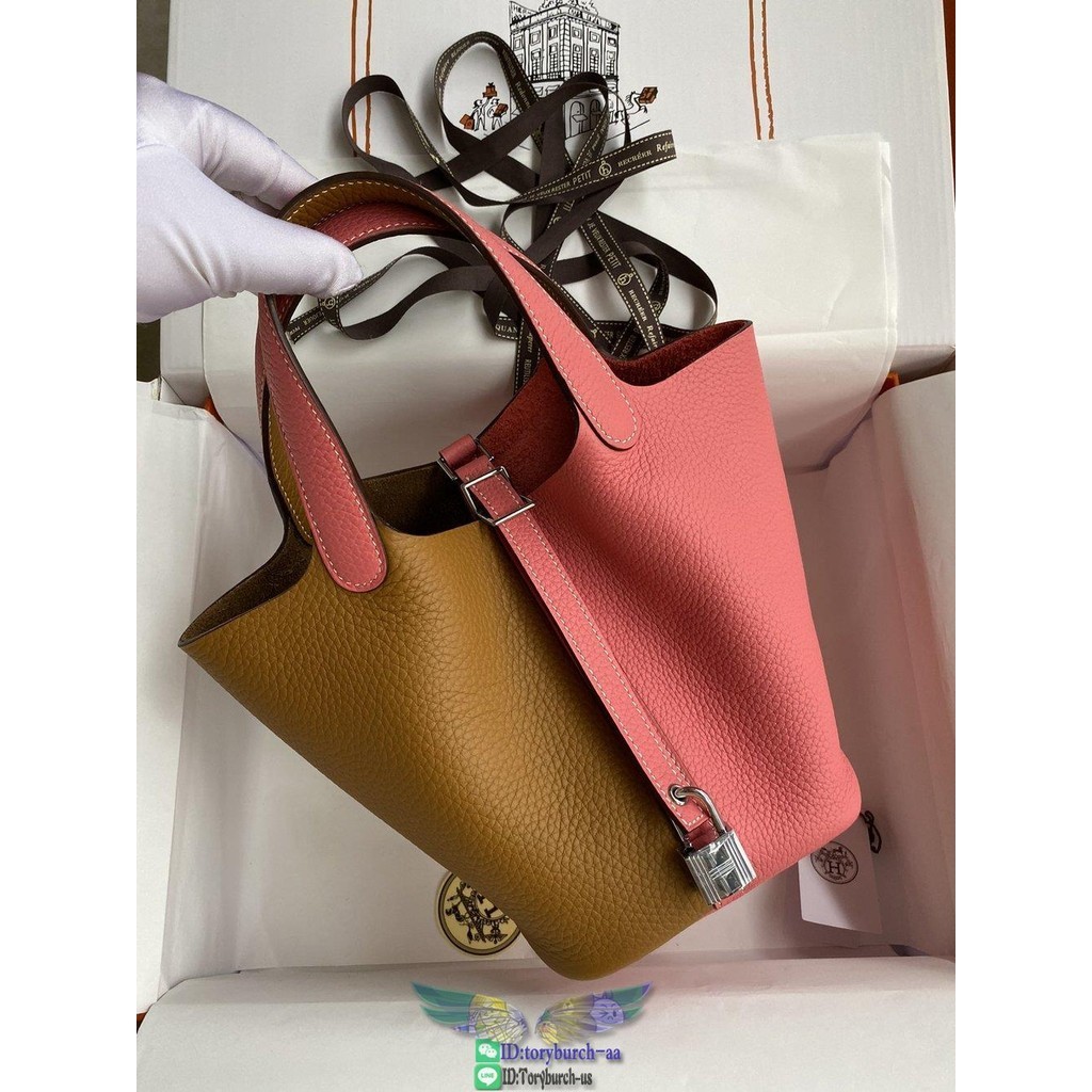 Togo Herme* picotin 18cm basket shopper tote mini bucket handbag with studded feet