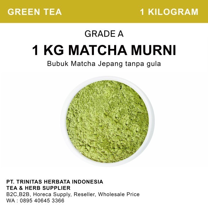 

Pure Matcha 1Kg Green Tea Powder A / Bubuk Teh Hijau Jepang / 1 Kilo