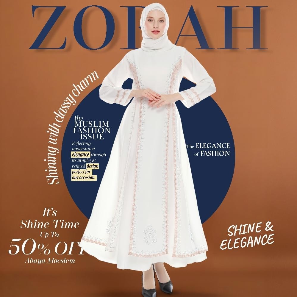 Gamis Abaya Remaja Zorah Putih Tuey Simple Elegan Putih Kekinian Maxi Dress Arab Broken White Mewah 
