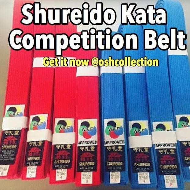 Sabuk Shureido Karate Belt (WKF Kata / Kumite / Putih / Black Belt) GT