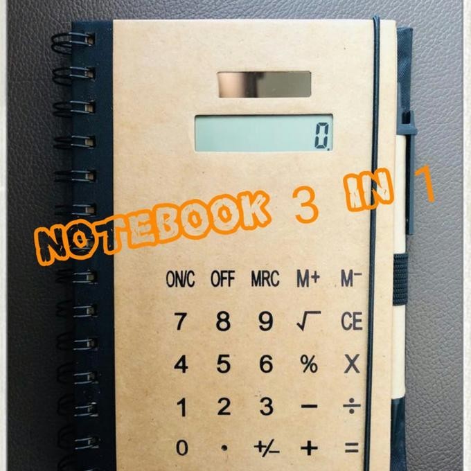

Notebook 3in1 - Kalkulator,sticky note,pen. Buku kerja / Agenda kerja.