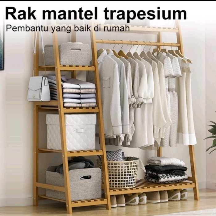 

Stand Hanger Rak Gantung Baju Kayu Kokoh