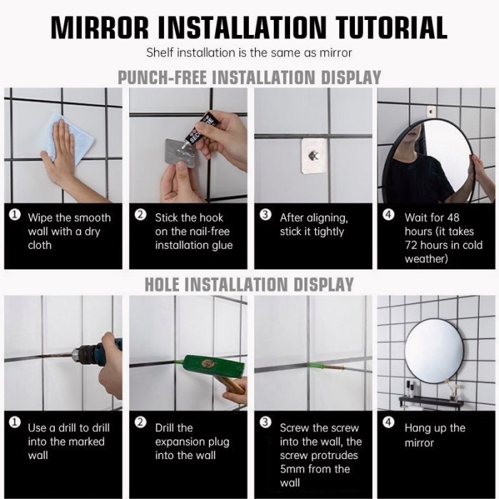 

Cermin Kamar Mandi Rak Gantung Minimalis Bulat