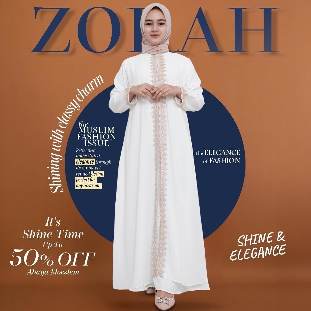 Gamis Abaya Remaja Zorah Putih Tuey Simple Elegan Putih Kekinian Maxi Dress Arab Broken White Mewah 