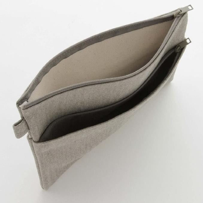 

Muji Canvas Flat Type Case - tempat pensil / kantong serbaguna