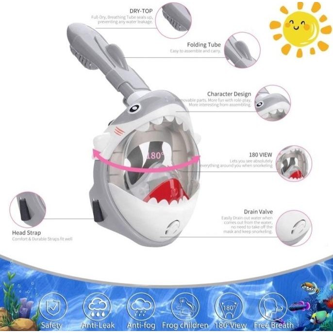 Masker Snorkeling Anak Full Face Scubagear - Mask Snorkeling