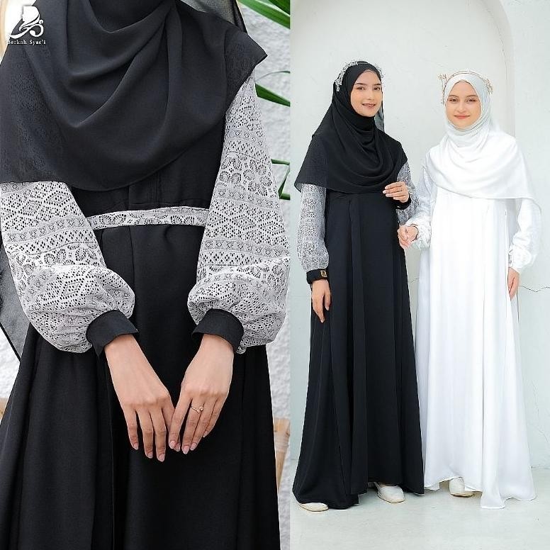 Gamis Abaya Remaja Emily Dress Only Xs Xxxl Ld 90 130Cm Lebaran Kombinasi Brat Gamis Abaya Remaja