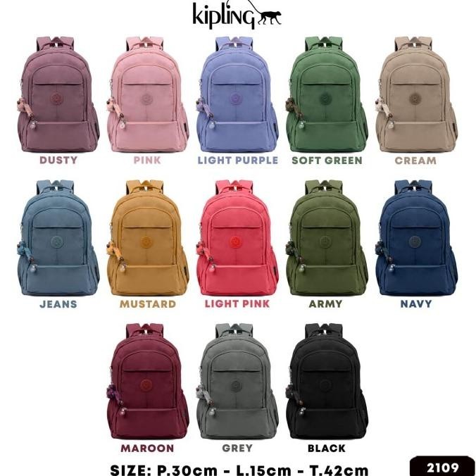 Tas Ransel Kipling - Tas Laptop Backpack Sekolah Ukuran Besar