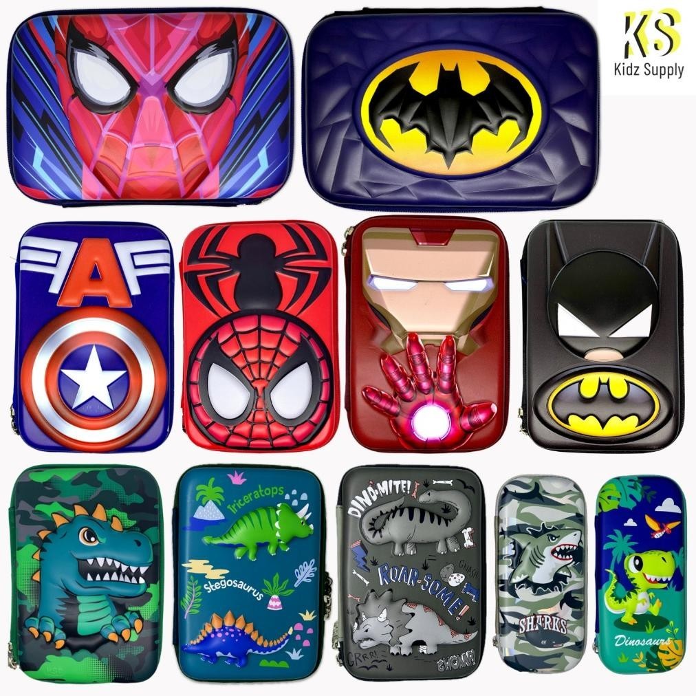 

Tempat pensil spiderman Kotak pensil anak laki laki hardcase 3D marvel ironman superman