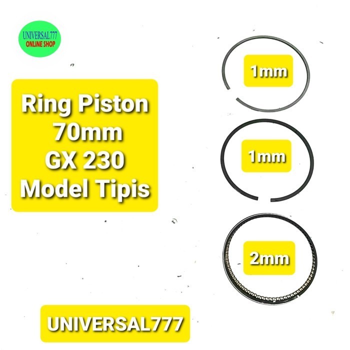 Grosir Gx220 Gx230 Ring Piston Tipis Gx 220 230 Seher 70Mm Honda Alkon Genset