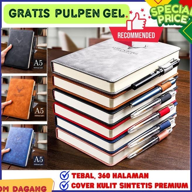 

Catatan Buku Agenda Kerja Notebook A5 Hardcover Kulit Tebal Baktioktavianiseller