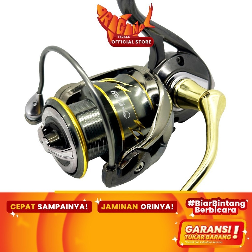 Reel Pancing Spinning Fugu Tora 3 SW Power Handle Body Besi Metal 1000 2000 3000