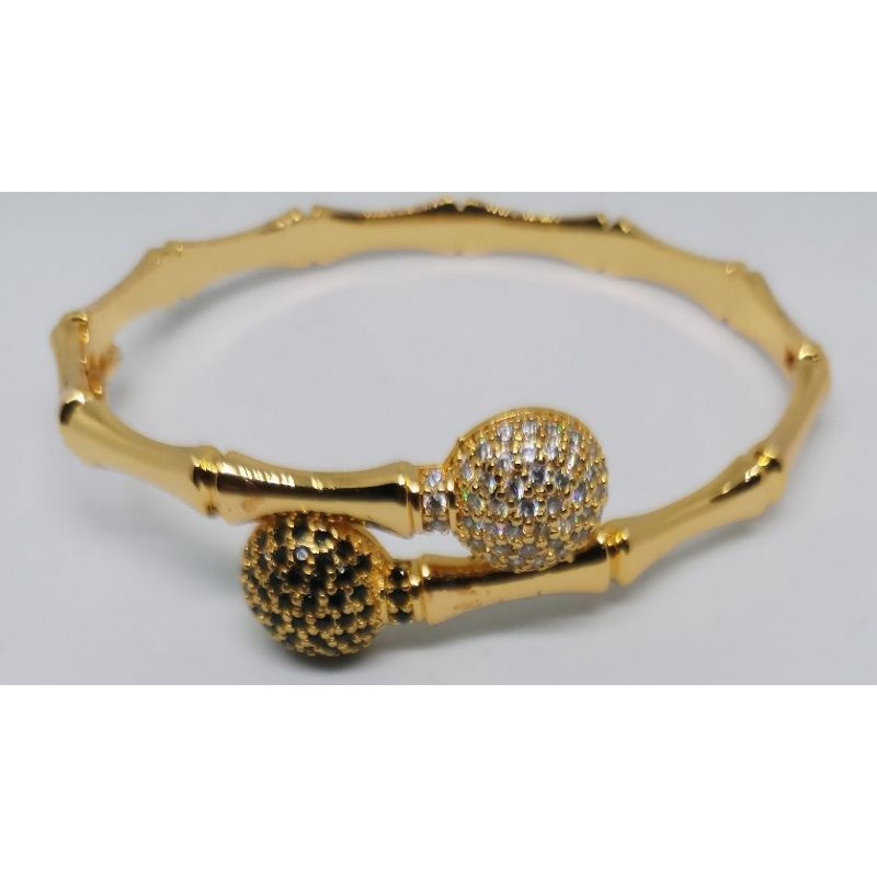 gelang titanium gelang xuping gelang bukaan permata hitam putih