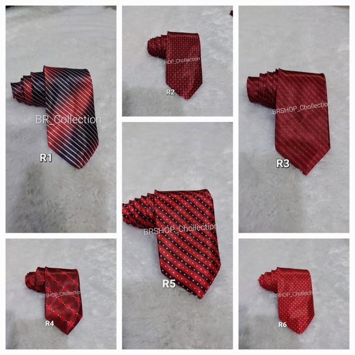 Terlaris DASI MOTIF MERAH - DASI SALUR MERAH -DASI GARIS MERAH SALE