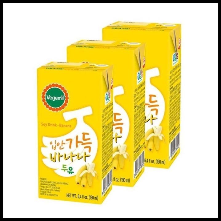 

[Bundling 3 Pcs] Vegemil Banana Soy Milk - Susu Rasa Pisang Ala Korea