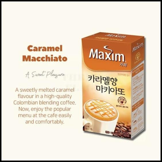 

[Isi 10 Pcs] Premium Maxim Coffee Caramel Macchiato - Kopi Korea