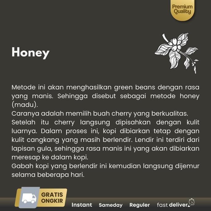 

Biji Kopi Arabika Puntang Long Berry Black Honey 1Kg Northsider