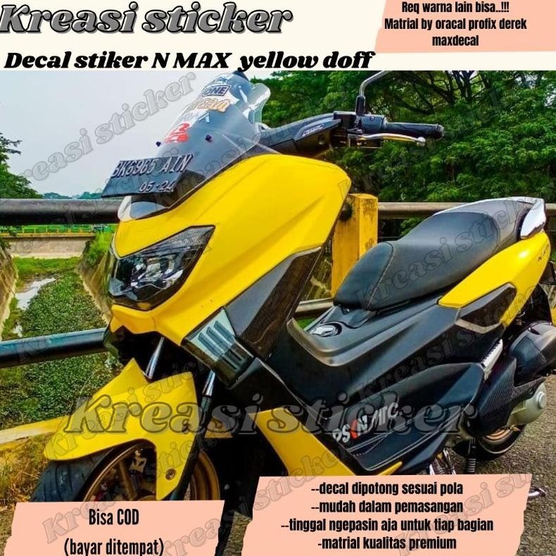decal nmax polos stiker warna kuning doff/glossy full body nmax old/new dipotong sesuai pola dengan 