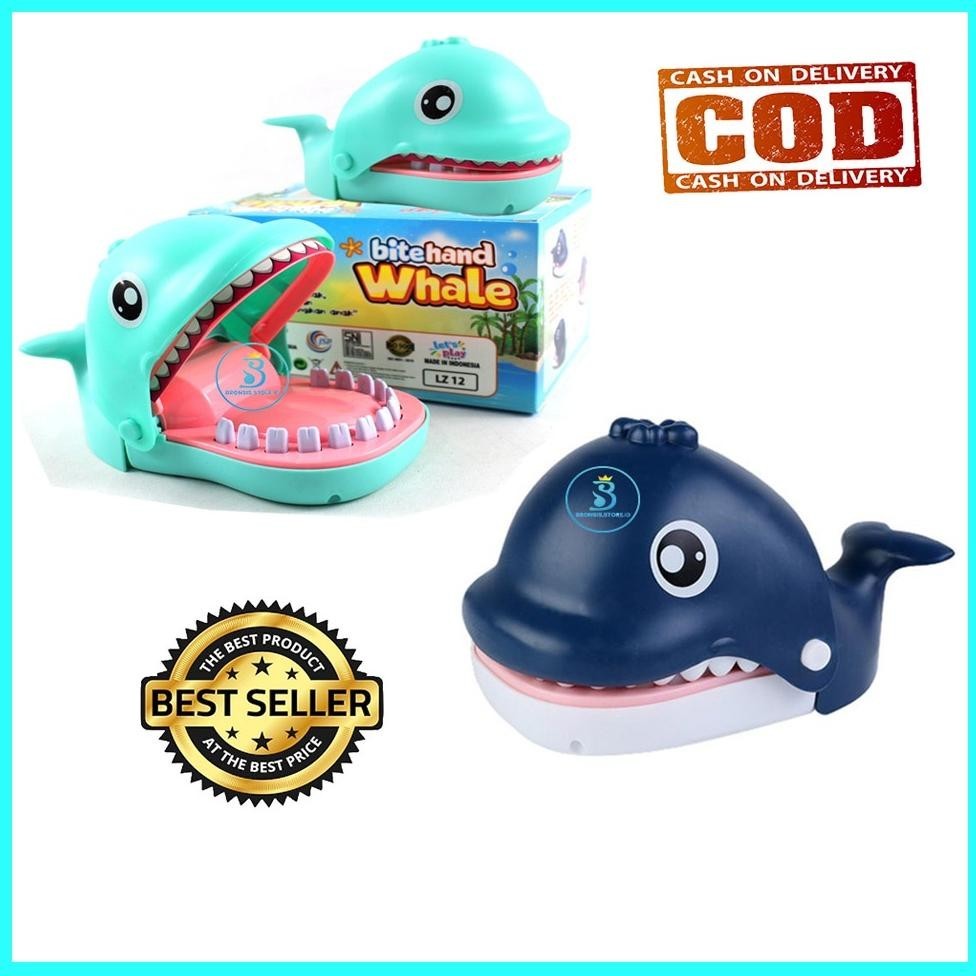 Bronsis - Mainan Anak Whale Gigit Jari Ikan Paus - Mainan Prank Gigit Jari Paus