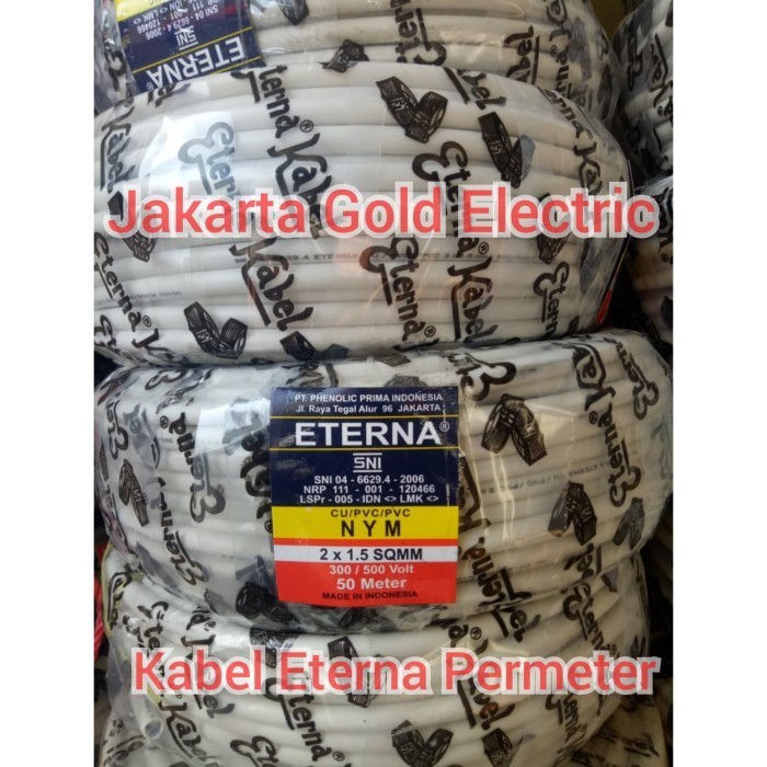 Kabel Eterna 2X1.5 Meteran/Kabel Eterna 2X1.5/Permeter Eterna