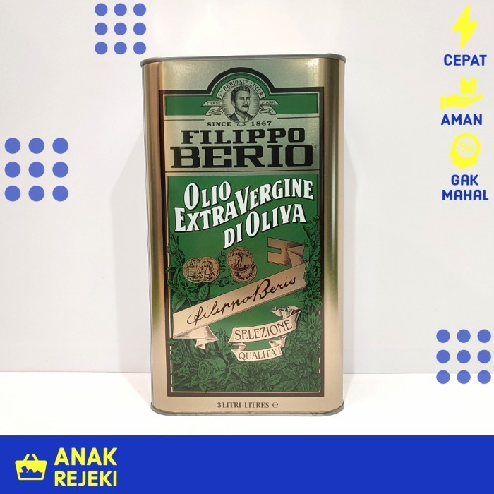 

Extra Virgin Olive Oil Filippo Berio 3L - Minyak Zaitun Evoo 3 L - Sta