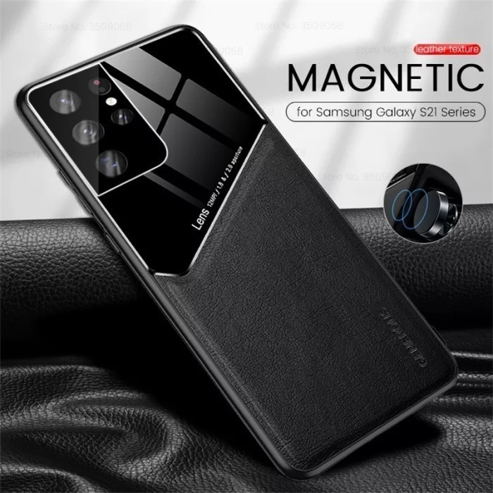LeatherGlass Casing Samsung Galaxy S21 Ultra S 21 Ultra Case Cover