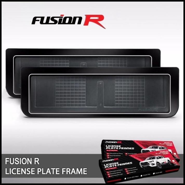 FUSION R TEMPAT DUDUKAN TATAKAN PLAT NOMOR MOBIL HITAM AKRILIK MIKA