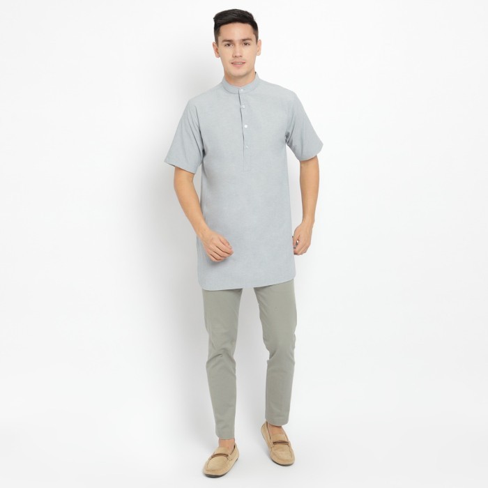 Baju Koko Kurta Pria Ankara - Toraformen Lengan Pendek Premium Katun