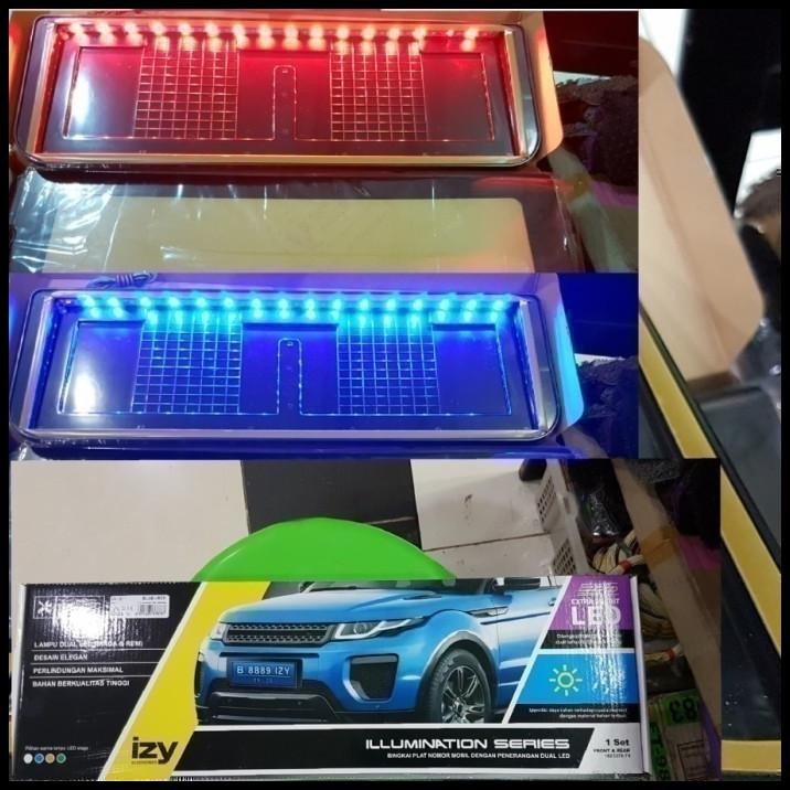 DUDUKAN/PLAT NOMOR MOBIL AKRILIK IZY LAMPU 46CM BRIO LAMA