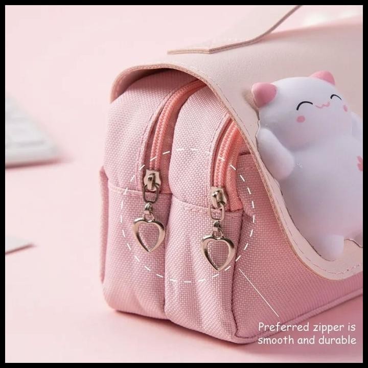 

GRATIS ONGKIR TEMPAT PENSIL ANAK PEREMPUAN DENGAN SQUISHY LUCU CAT PENCIL CASE -PINK !!