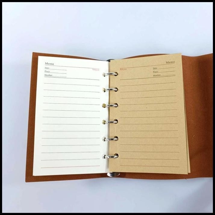 

TERMURAH BUKU CATATAN HARIAN BINDER KULIT RETRO MAPLE LEAF A7 LD A1 BROWN