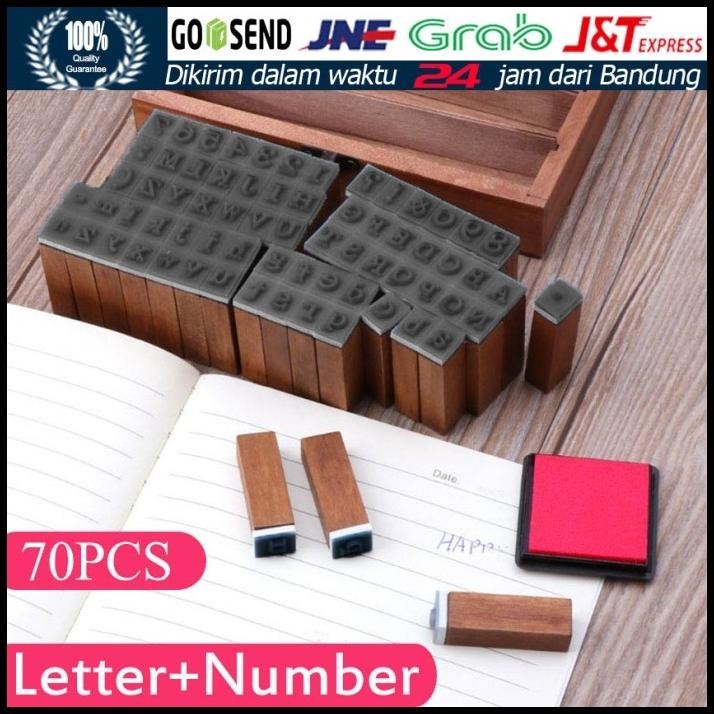 

TERMURAH ISI 70PCS STEMPEL CAP KAYU KARET BENTUK ANGKA / HURUF ALFABET !!!!!!