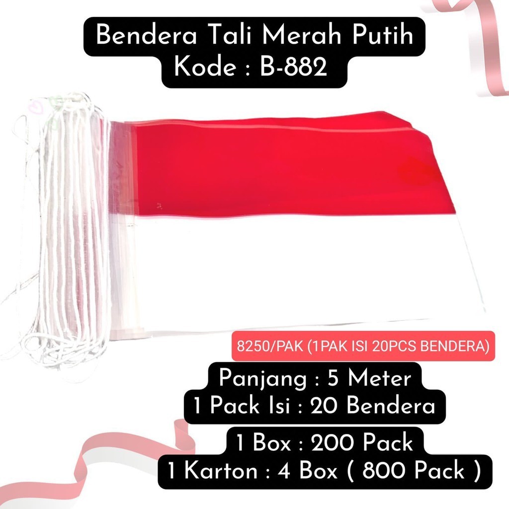 

BENDERA TALI MERAH PUTIH 5M