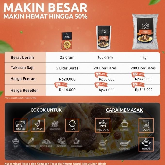 

Bumbu Nasi Mandi Cairo Food - 100 gram E82JA