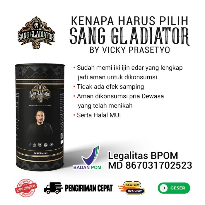 

By Vicky Prasetyo Sang Gladiator Kopi Stamina Pria Original 100% Bpom