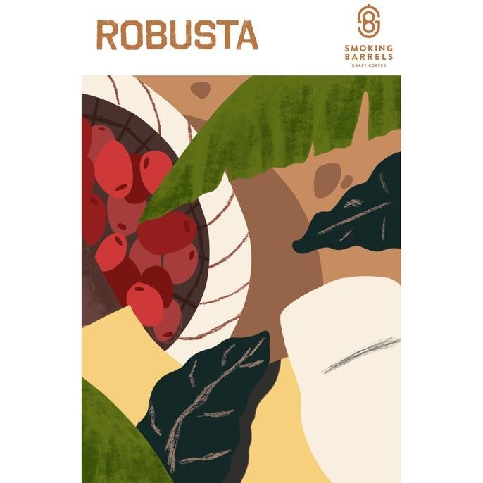 

Robusta 1Kg - Dark Roast Biji Kopi Bahan Es Kopi Susu- Smoking Barrels