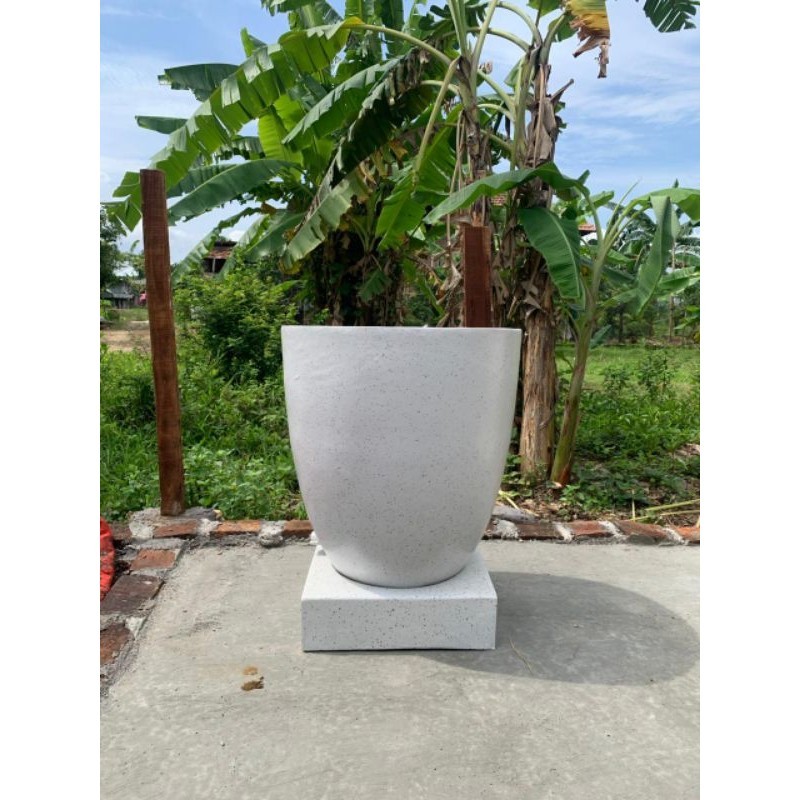 bak mandi teraso kapsul putih 50*60/bak mandi terazzo/gentong teraso/bak mandi kekinian