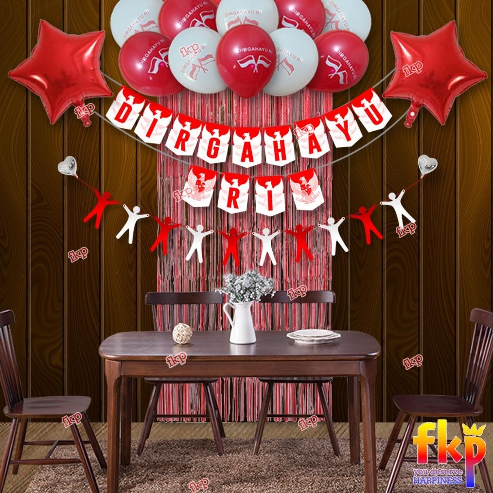 RTY FUN KIDS PARTY Paket Dekorasi Balon Dirgahayu RI / Balon HUT RI / Dekorasi 17an Agustusan / Hias