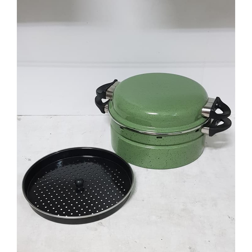 Panci Kukus Enamel/Panci Steamet Galaxy 30Cm