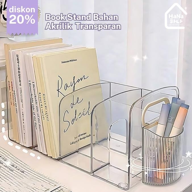 

Book Stand (Transparan) - File Box Storage Tempat Penyimpanan Buku Rak Buku Murah HFS