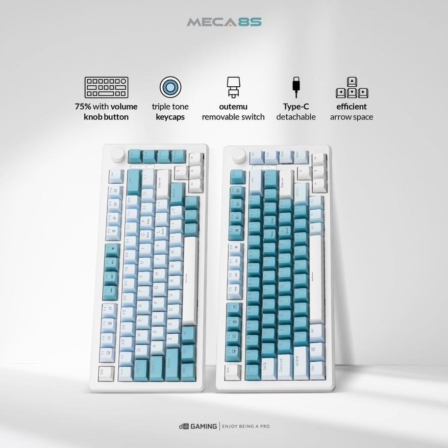 Digital Alliance DA Meca 8S Mechanical Gaming Keyboard - 75% Exploded, Ocean Light/Dark, Switch Outemu (Blue/Red/Brown)