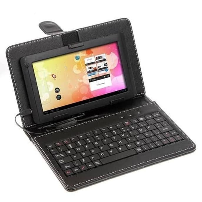 [TERBARU] Leather Case Keyboard Tablet 10 Inch Flip Micro USB Port