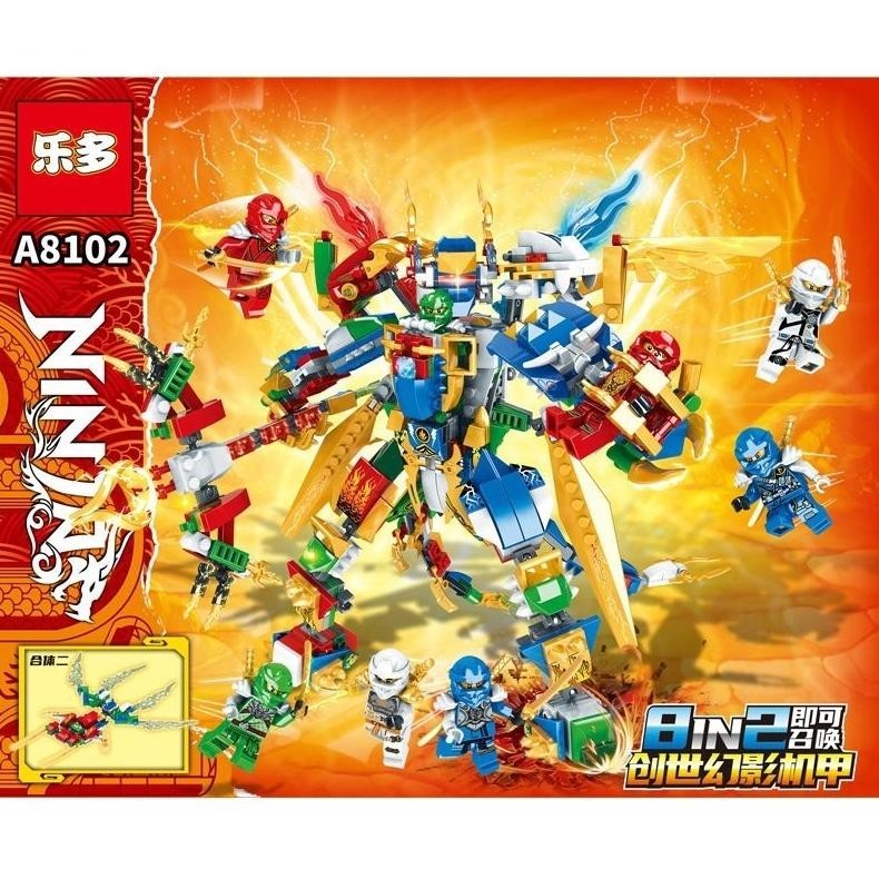 MAINAN KESUKAAN ANAK A8102 BRICK NINJAGO DRAGON NINJA NAGA KAY JAY COLE ZANE LLOYD MASTER WU FIGUR M