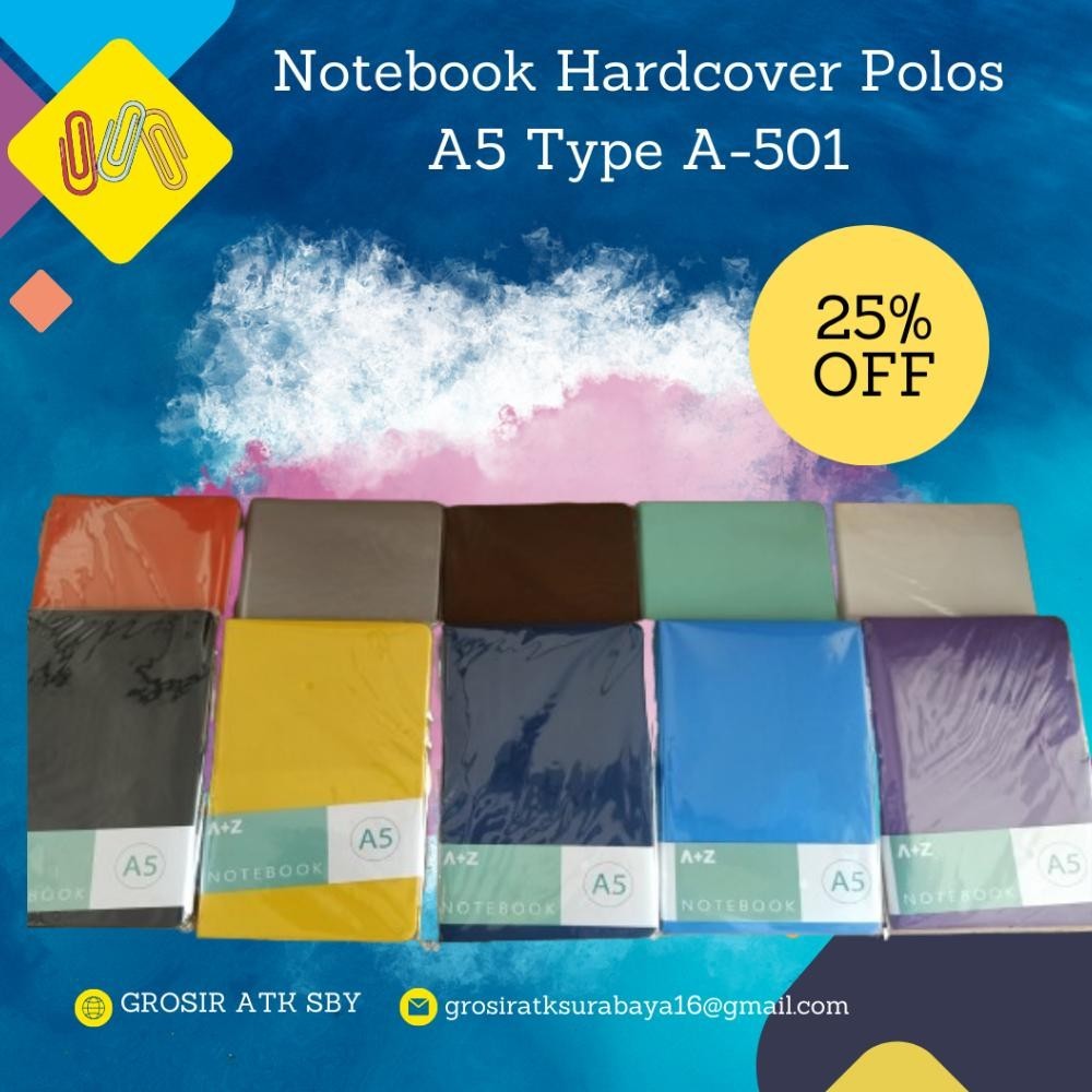 

NOTEBOOK BUKU AGENDA CATATAN HARDCOVER POLOS UKURAN A5 TYPE A-501 COD