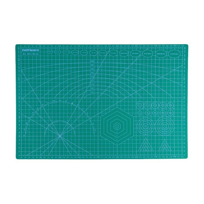 

Terlaris Alas Memotong Kertas Taffware Work Cutting Mat Pad A3 45 x 30cm SALE