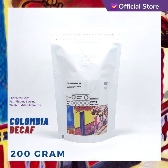 

Ready KOPI ARABICA COLOMBIA DECAF 200 GRAM SUTOYO COFFEE IMPORT BEANS