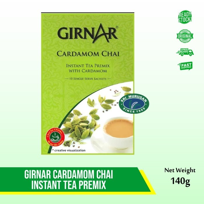 

Ready GIRNAR CARDAMOM CHAI INSTANT TEA PREMIX CARDAMOM 140 GM