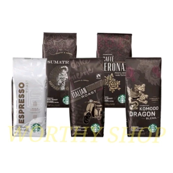 

Ready Starbucks Whole Bean Dark Roast 250 gram Kopi Biji Starbucks