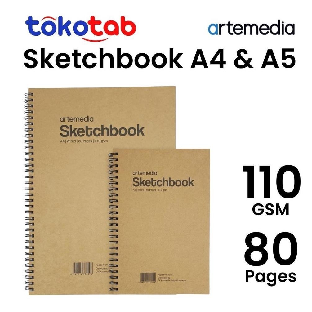 

TOKOTAB - BUKU SKETSA ARTEMEDIA SKETCHBOOK WIRED A5 A4 CRAFT COVER JILID SPIRAL 80 LEMBAR 110GSM TERLARIS